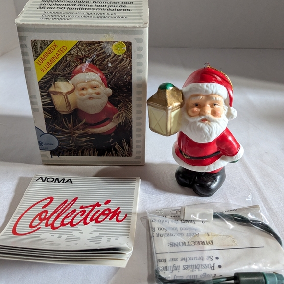 VTG Noma Santa Illuminated Christmas Tree Ornament With Extension Light Taiwan - Picture 3 of 16